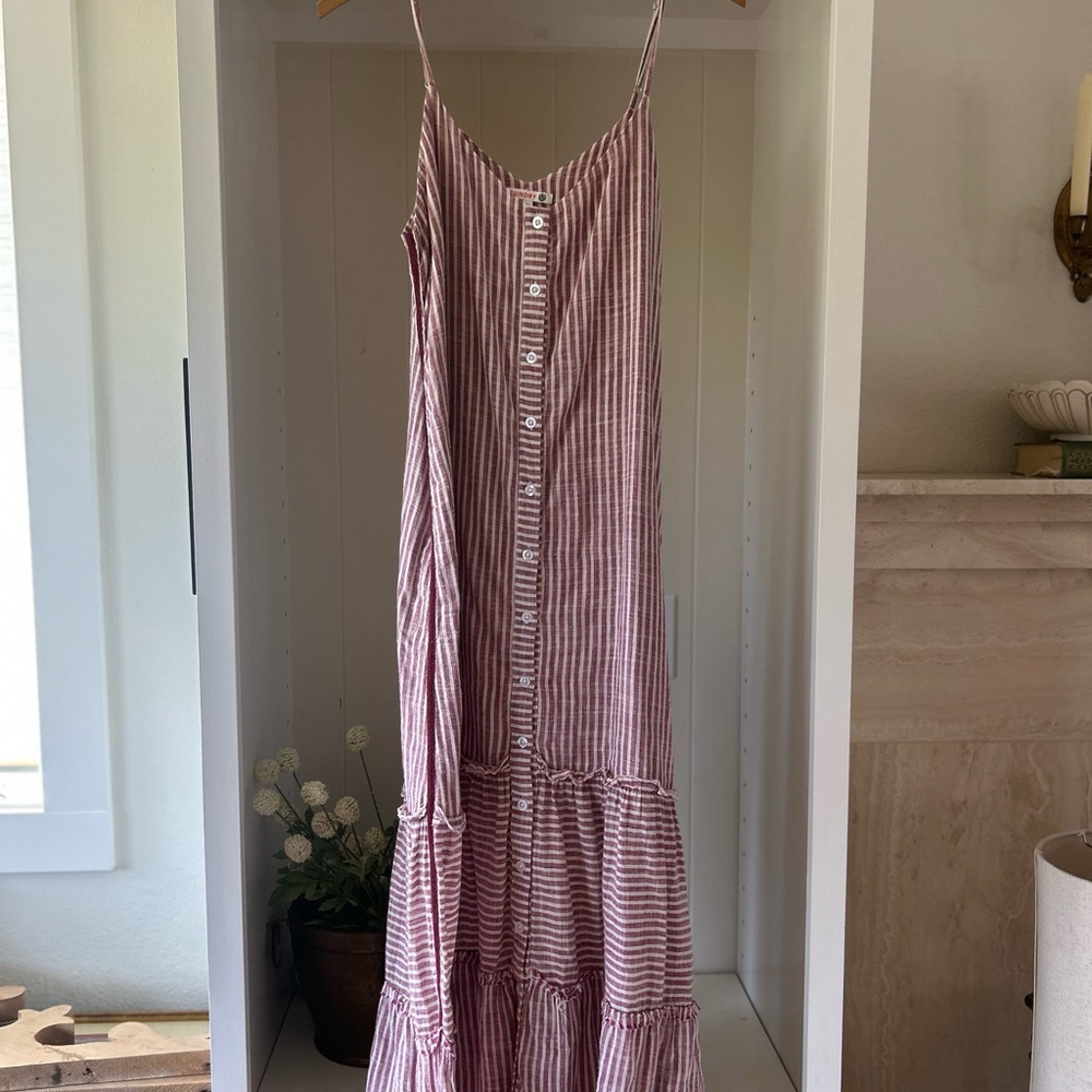 Sundry Pink Striped Maxi Dress